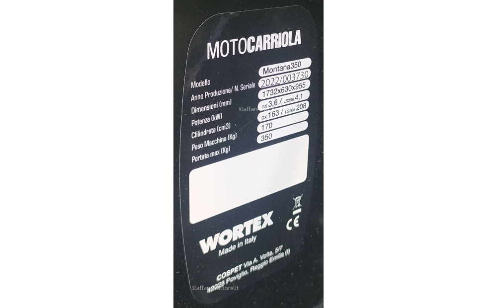 Motocarriola cingolata WORTEX 350 Montana Nuovo - 8