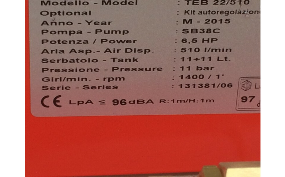 Compressore arcomano teb 22/510 - 5