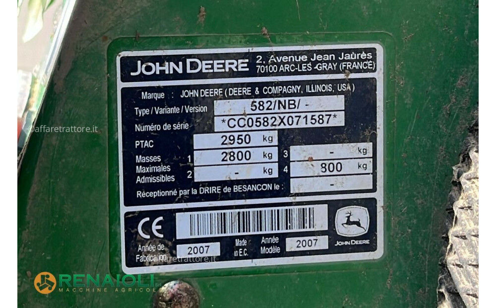 John Deere ROTOPRESSA A CAMERA VARIABILE 582/NB JOHN DEERE (FP724) Usato - 6