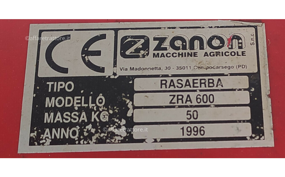 Piatto rasaerba ZANON ZRA 600 con attacco a farfalla per  motocoltivatoreGRILLO - 2