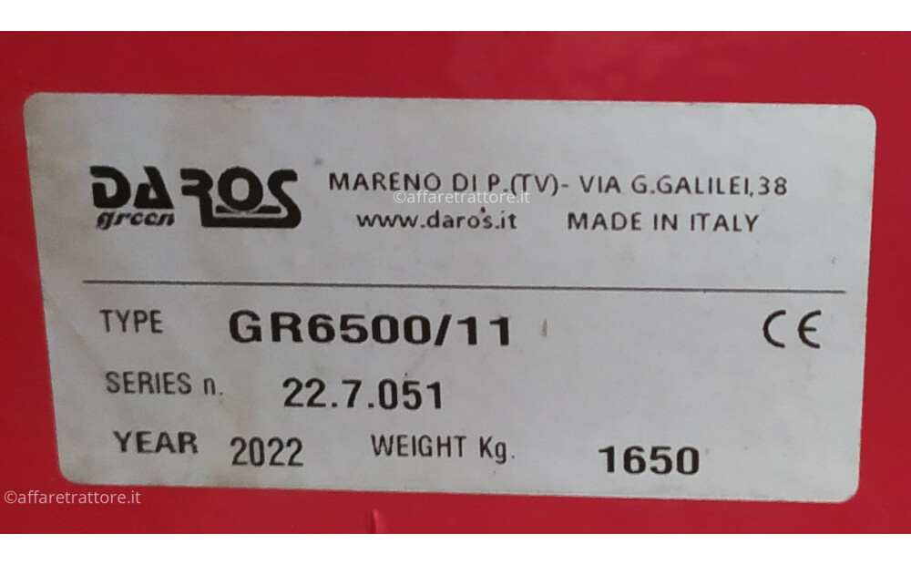 Giroranghinatore  a due rotori Trainato  Da Ros Green GR 6500 Nuovo - 2