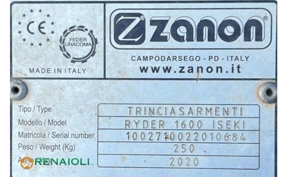 Zanon TRINCIA X TRATTORINI FRONTALI ISEKI RYDER 1600 ZANON Usato - 4