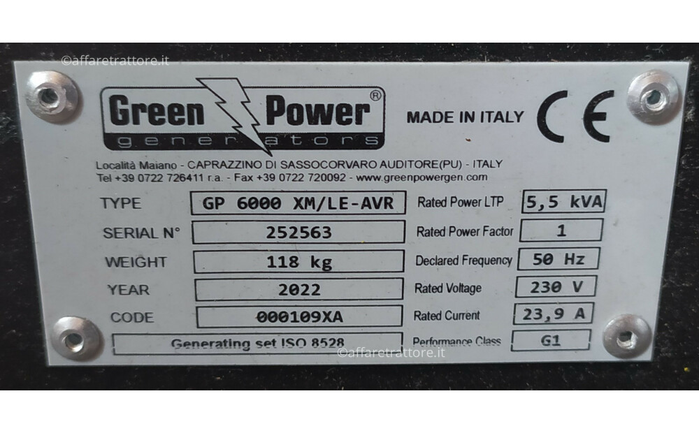 Generatore  Green power GP 6000 XM LE AVR Usato - 6